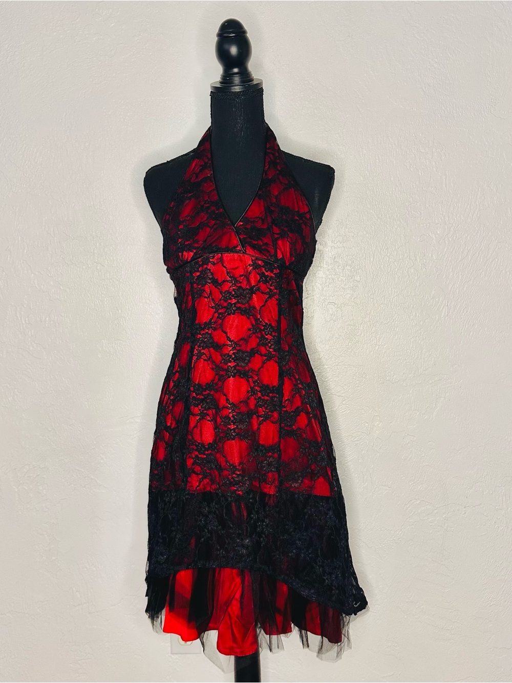 Jodi Kristopher red and black lace gothic dress